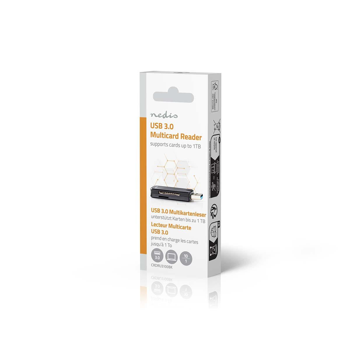 Nedis Card Reader | microSD (TF) / microSDHC (TF) / microSDXC (TF) / MMC / SD / SDHC / SDXC | USB 3.2 Gen1