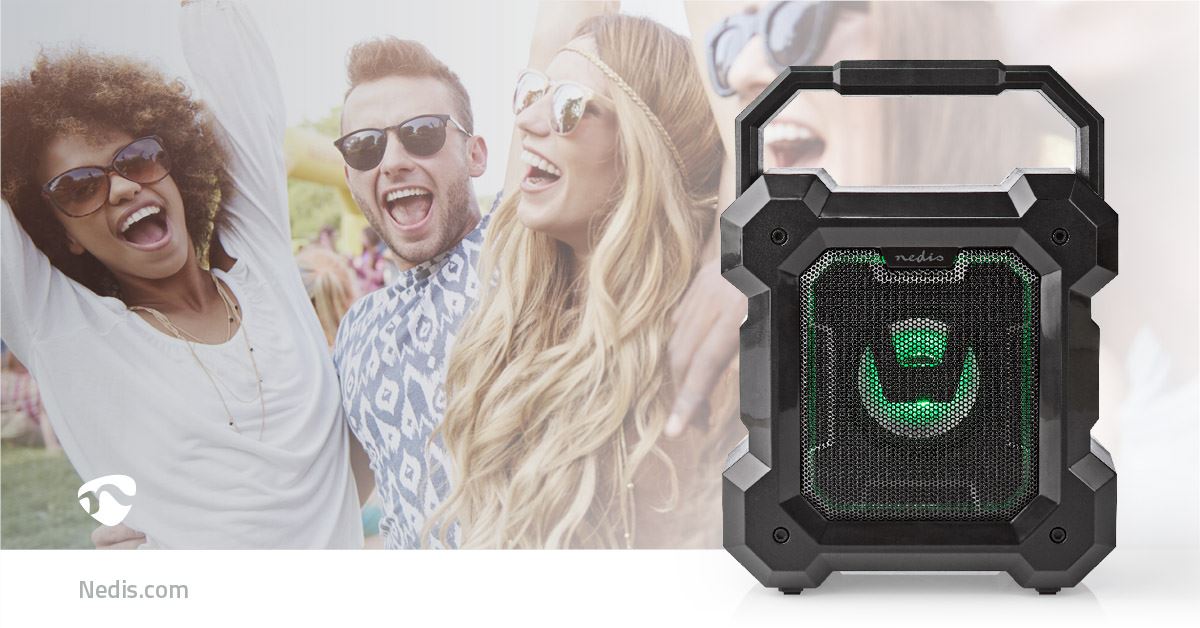 Nedis Bluetooth® Speaker | Maximum battery play time: 13 hrs | Table Design | 5 W | Mono | Built-in microphone | Black