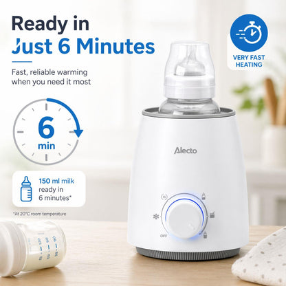 Alecto BW800 | Fast Bottle / Food Warmer with Temperature Control | White