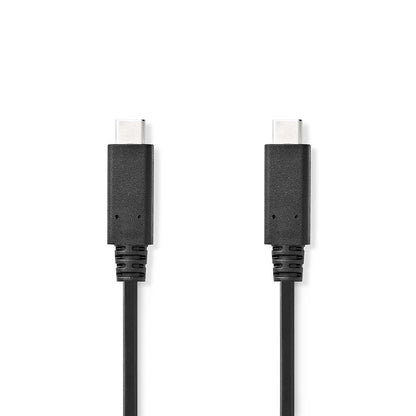 Nedis USB Cable | USB 3.2 Gen 2 | USB-C™ Male | USB-C™ Male | 240 W | 8K@30Hz | 20 Gbps | Nickel Plated | 1.00 m | Round | PVC | Black | Label