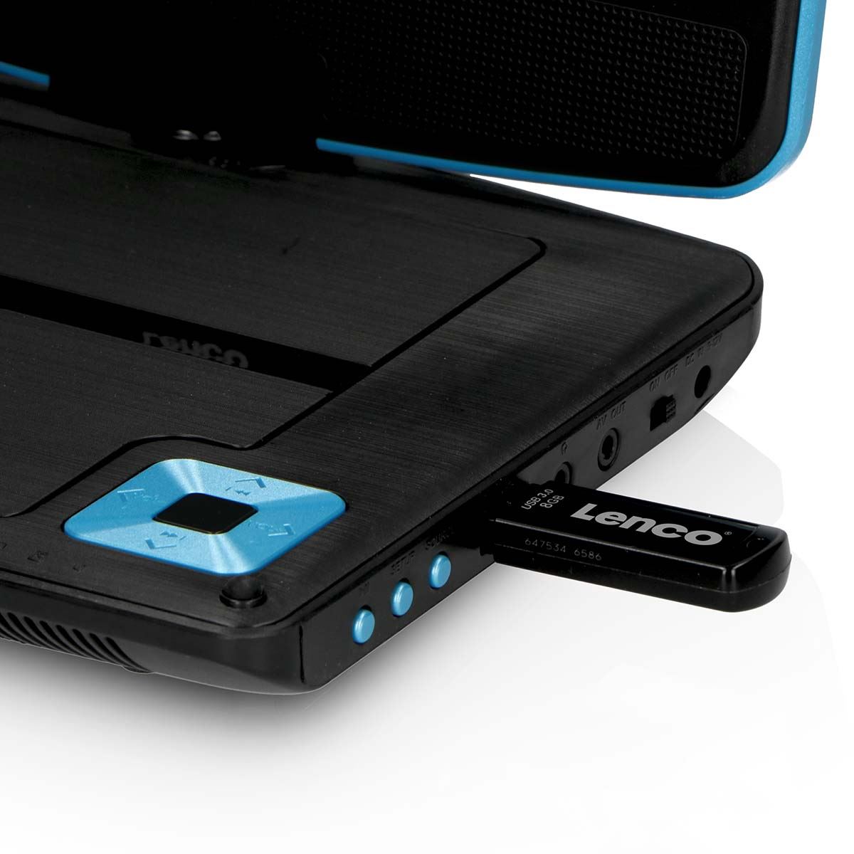 Lenco DVP-910BU | Portable 9" DVD-Player | USB Headphones and Mounting bracket |Blue / Black