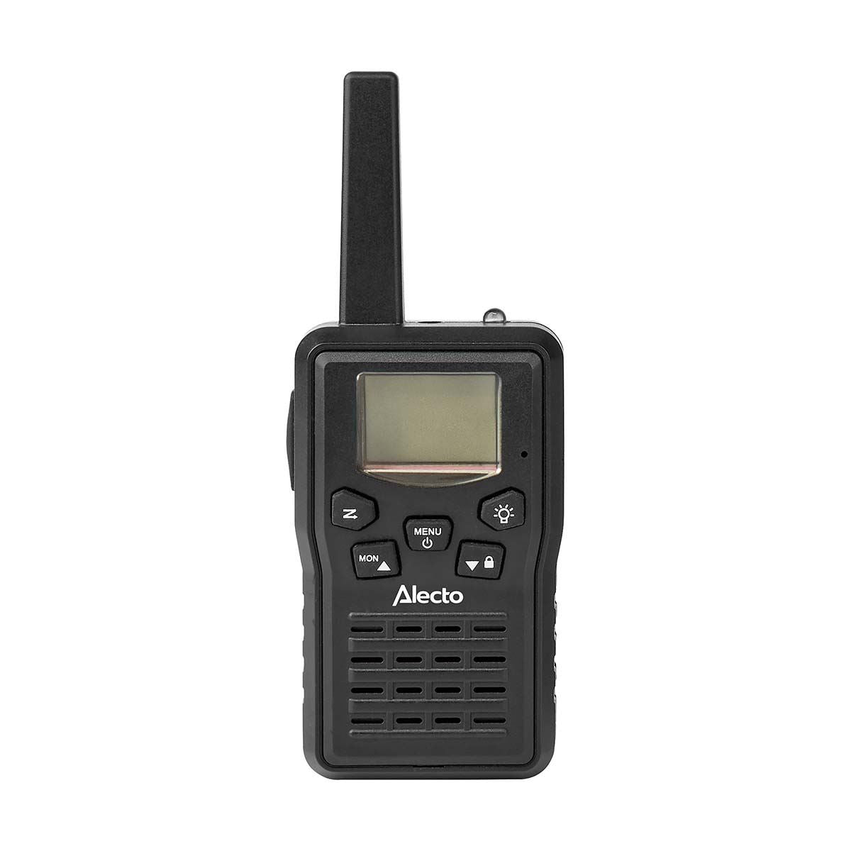 Alecto FR200BK | Walkie-Talkie Set | 2 Handsets | Up to 10 km | Frequency channels: 8 | PTT / VOX | 24 h standby| Charging base included | Headphone output | Black