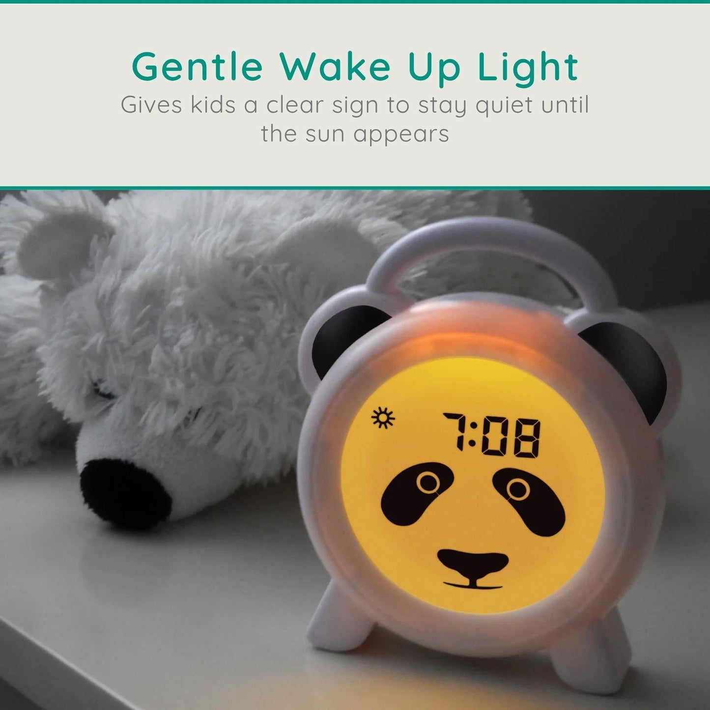 Alecto BC100PANDA | Sleep Trainer & Night Lamp Light / Alarm Clock - Panda
