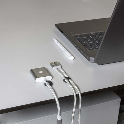Nedis CMGC20026BK | Cable Management | Cable Clip | Click and Go | 6 pcs | Number of slots: 2 Slots | Maximum cable thickness: 5.3 mm | TPE | Black