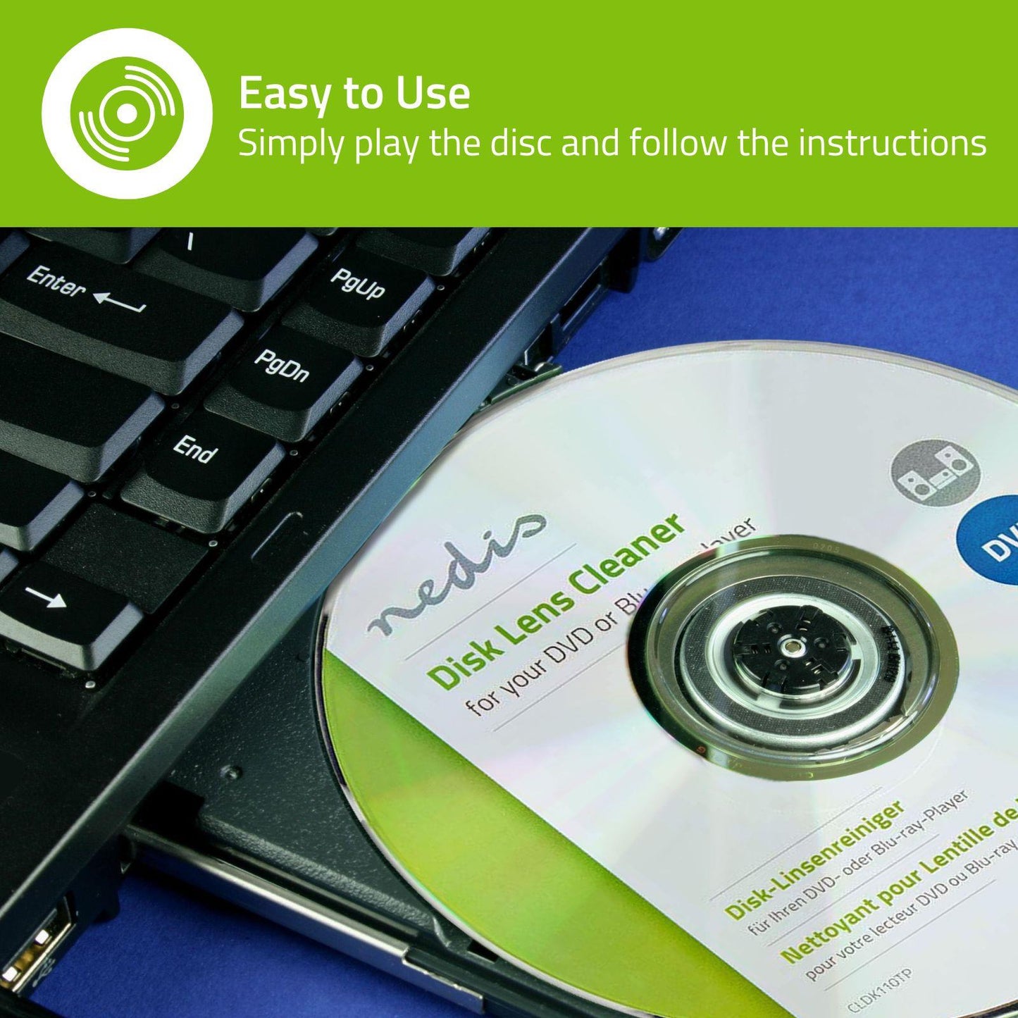 Nedis Disc Lens Cleaner | Cleaning Disc | 20 ml | BluRay Player / DVD-player