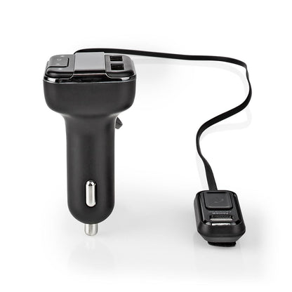 Nedis Car FM Transmitter | Fixed | Hands free calling | 0.8 " | LED Screen | Bluetooth® | 5.0 V DC / 1.0 A / 5.0 V DC / 2.4 A | Google Assistant / Siri | Black / Grey