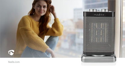 Nedis Ceramic PTC Fan Heater | 1000 / 1500 W | 2 Heat Modes | Adjustable thermostat | Rotates automatically | Overheating protection | Fall over protection