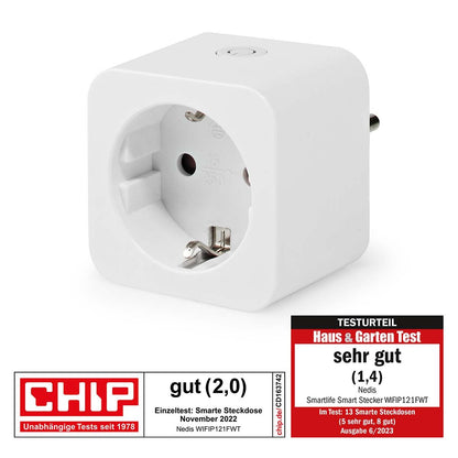 Nedis SmartLife Smart Plug | Wi-Fi | IP21 | Power meter | 3680 W | Type F (CEE 7/3) | 0 - 55 °C | Android™ / IOS | White | 1 pcs