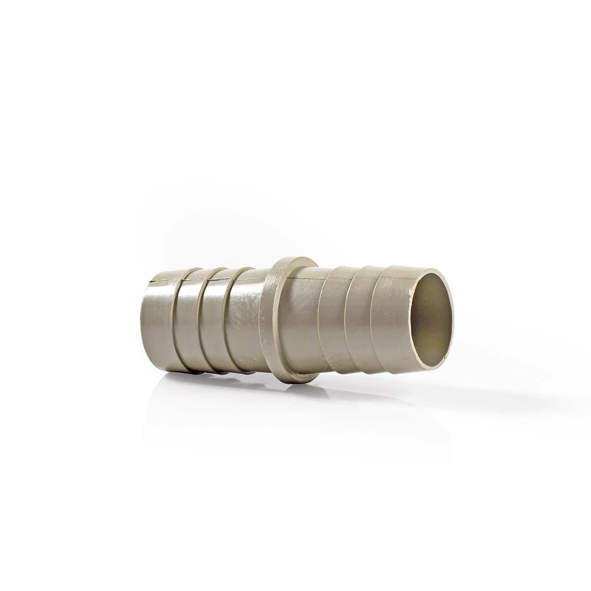 Nedis Hose Extension Adapter with 2 Hose Clips | 19 mm | 19 mm | Grey / Metal