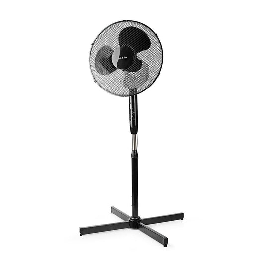 Nedis Stand Fan | Diameter: 400 mm | 3-Speed | Oscillation | 40 W | Adjustable height | Shut-off timer | Remote control | Black