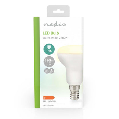 Nedis LED Bulb E14 | R50 | 2.8 W | 250 lm | 2700 K | Warm White | Clear | 1 pcs