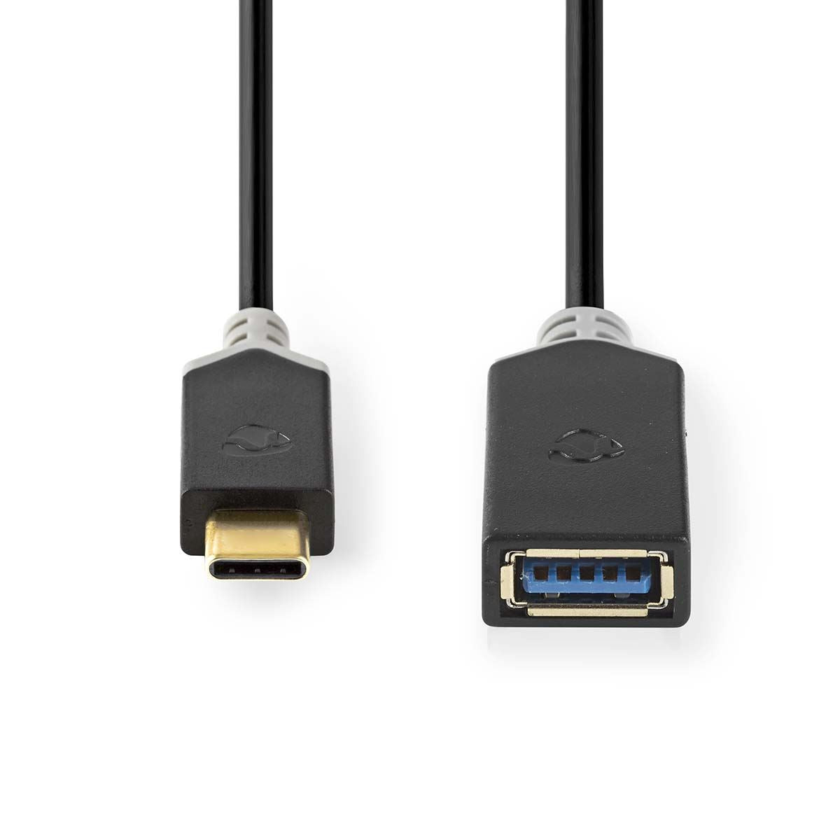 Nedis USB-C™ Adapter | USB 3.2 Gen 1 | USB-C™ Male | USB-A Female | 5 Gbps | 0.15 m | Round | Nickel Plated | PVC | Anthracite | Box