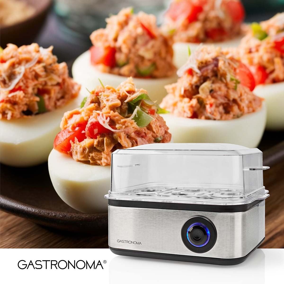 Gastronoma 18270102 | Egg Boiler | 8 Eggs | Poaching tray | Measuring cup | Black / Stainless Steel