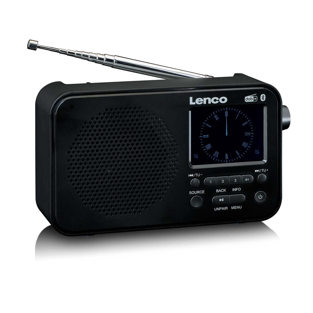Lenco PDR-036BK | Portable DAB+ FM Radio with Bluetooth® Speaker | 2.4" TFT LCD Display | Black