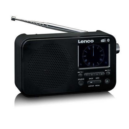 Lenco PDR-036BK | Portable DAB+ FM Radio with Bluetooth® Speaker | 2.4" TFT LCD Display | Black