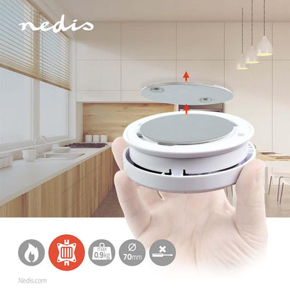 Nedis Detector Mount | Diameter: 70 mm | Magnetic | Adhesive Tape | Silver