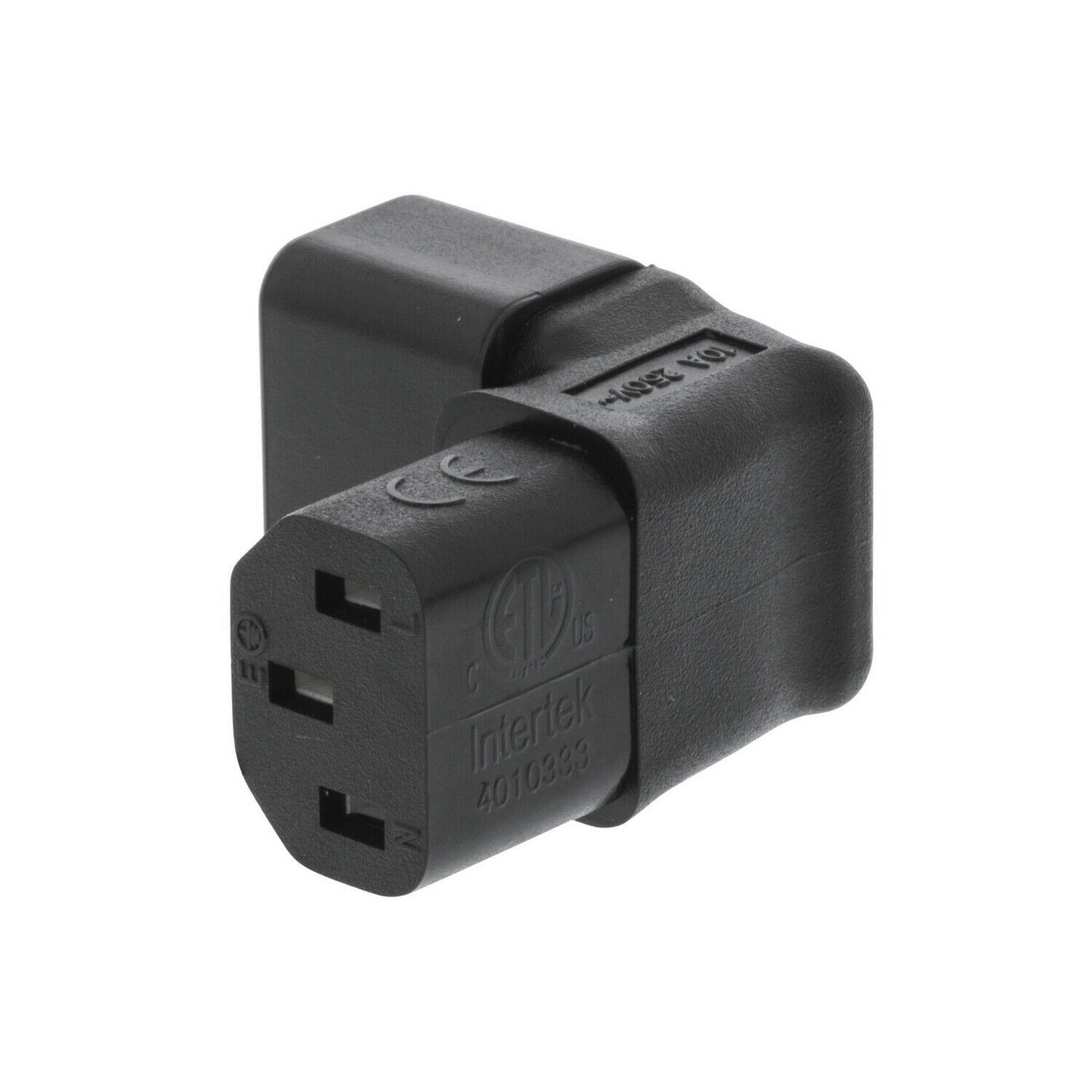 Nedis Cable Adapter Plug | IEC-320-C13 | IEC-320-C14 | Angled 90° | Nickel Plated | PVC | Black | Box | 1 pcs