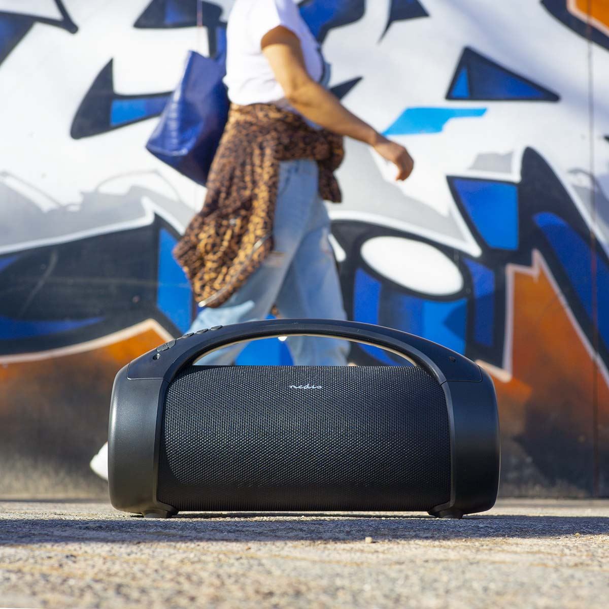 Nedis Bluetooth® Party Boombox | 6 hrs | 2.0 | 50 W | Media playback: AUX / USB | IPX5 | Linkable | Carrying handle | Party lights | Black