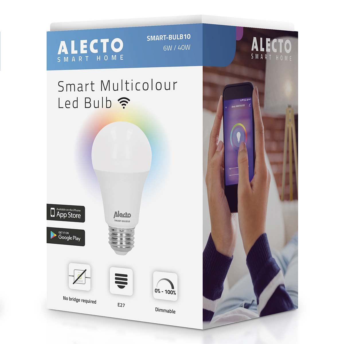 Alecto E27 Smart LED Colour Bulb with Wi-Fi