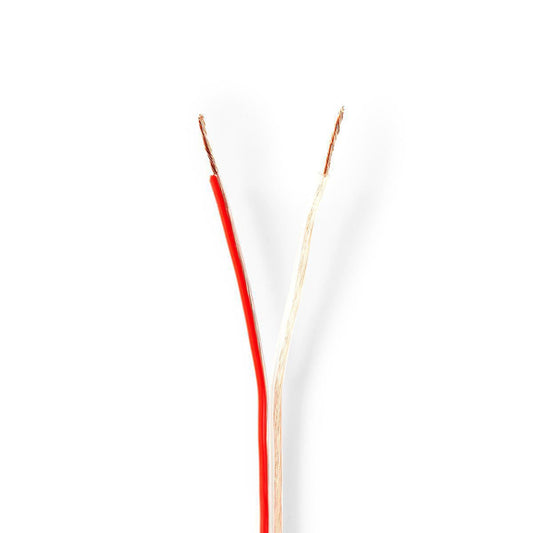 Nedis Speaker Cable | 2 x 0.75 mm² | Copper | 100.0 m | Round | PVC | Transparent | Reel