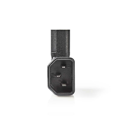 Nedis Cable Adapter Plug | IEC-320-C13 | IEC-320-C14 | Angled Right | Nickel Plated | PVC | Black | Box | 1 pcs