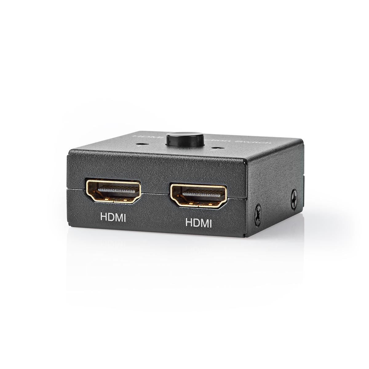 Nedis VSWI3482AT | HDMI™ Switch | 3 port(s) | 1x HDMI™ Input / 2x HDMI™ Input | 1x HDMI™ Output / 2x HDMI™ Output | 4K@60Hz | 6 Gbps | Metal | Anthracite