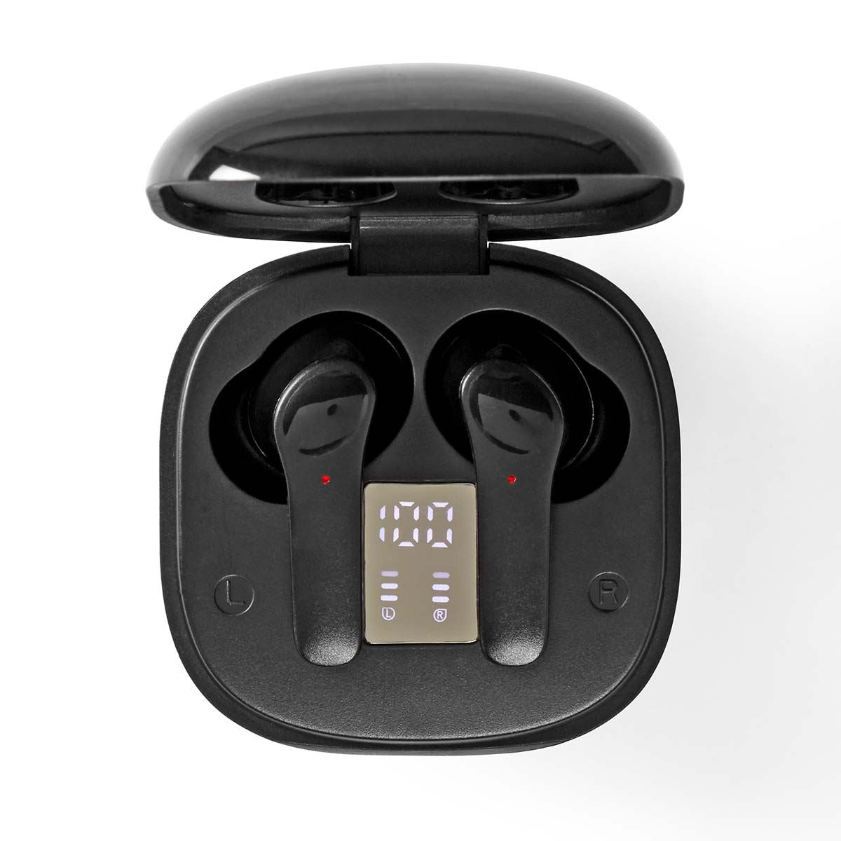 Nedis Fully Wireless Earphones | Bluetooth® | Maximum battery play time: 5 hrs | Touch Control | Charging case | Built-in microphone | Voice control support | Noise canceling | Black