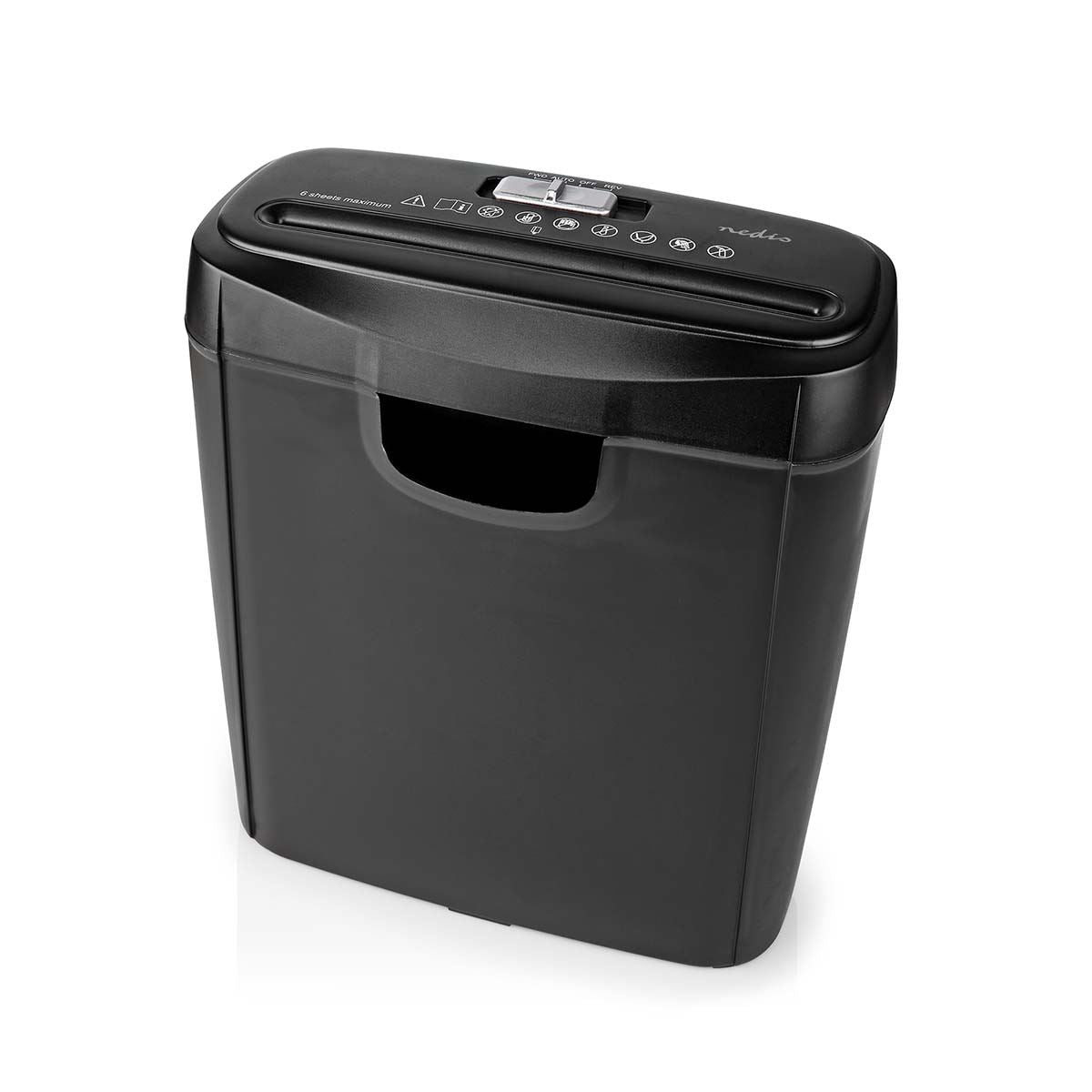 Nedis Paper Shredder | Strip Cut | 6x A4 pages | 10 l | Safety standard: DIN 2 | 190 W | Black