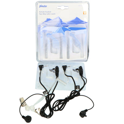 Alecto FRH-10 Airtube Headset for Two-Way Walkie-Talkie Handsets Radios | 2 Headsets