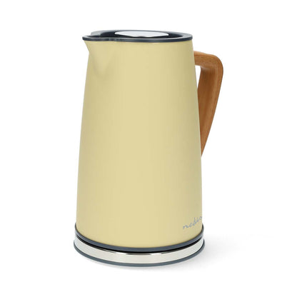 Nedis Electric Kettle | 1.7 l | Soft-Touch | Yellow | Rotatable 360 degrees | Concealed heating element | Strix® controller | Boil-dry protection