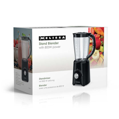 MELISSA 16180134 | Blender | 800 W | 2 Speeds + pulse | 4 Stainless steel blades | 1.5L Plastic jug | Black
