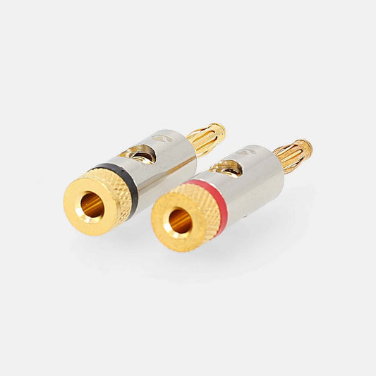 Nedis Banana Connector | Straight | Male | Gold Plated | Screw | Cable input diameter: 3.0 mm | Metal | Gold | 2 pcs | Envelope