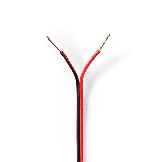 Nedis Speaker Cable | 2 x 0.50 mm² | CCA | 100.0 m | Round | PVC | Black / Red | Wrap
