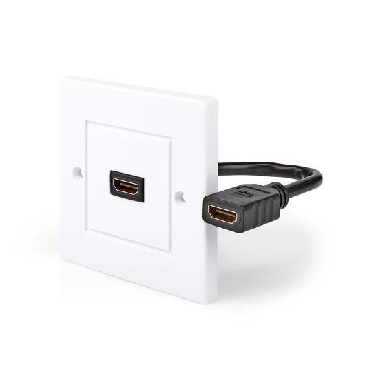 Nedis HDMI™ Wall Box | 1x HDMI™ Female | 4K@60Hz | HDMI™ Output | Black | 18 Gbps | Gold Plated | Box