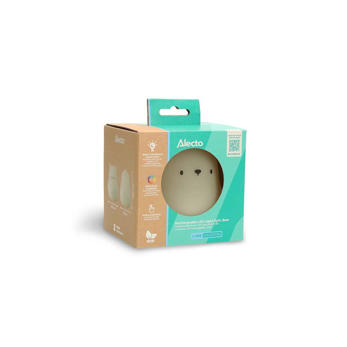 Alecto BC140BEAR | Rechargeable LED Chrildresn Night Light, Bear