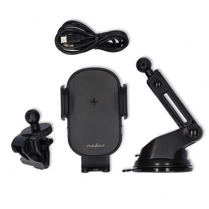 Nedis Wireless Car Charger | 7.5 / 10 / 15 W | 1.5 / 1.67 / 2 A | 1.00 m | FOD / Over Current / Over Voltage / Overheat Protection | USB Type-C™ | Including cable