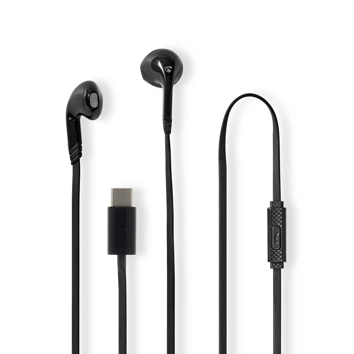 Nedis Wired Earphones | USB-C™ | Cable length: 1.20 m | Built-in microphone | Volume control | Black