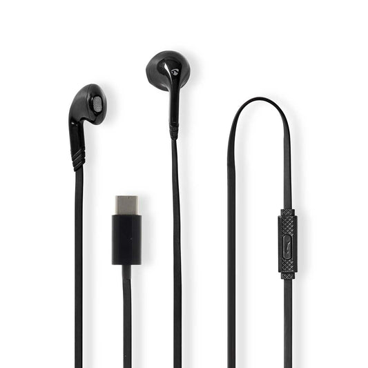 Nedis Wired Earphones | USB-C™ | Cable length: 1.20 m | Built-in microphone | Volume control | Black
