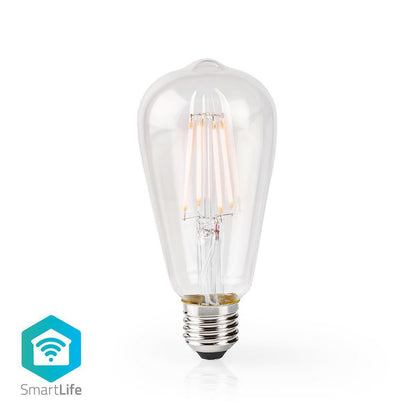 Nedis SmartLife LED Filament Bulb | Wi-Fi | E27 | 500 lm | 5 W | Warm White | 2700 K | Glass | Android™ / IOS | ST64 | 1 pcs