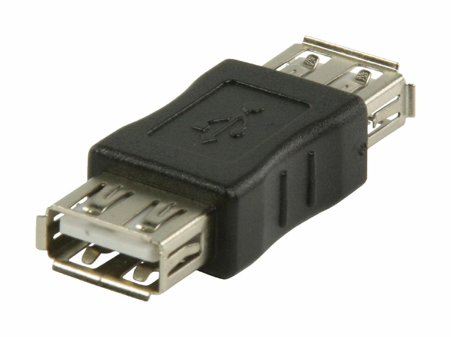 Nedis USB-A Adapter | USB 2.0 | USB-A Female | USB-A Female | 480 Mbps | Round | Nickel Plated | PVC | Black | Box