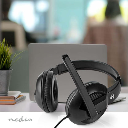 Nedis PC Headset | Over-Ear | Stereo | USB Type-A / USB Type-C™ | Fold-Away Microphone | Black