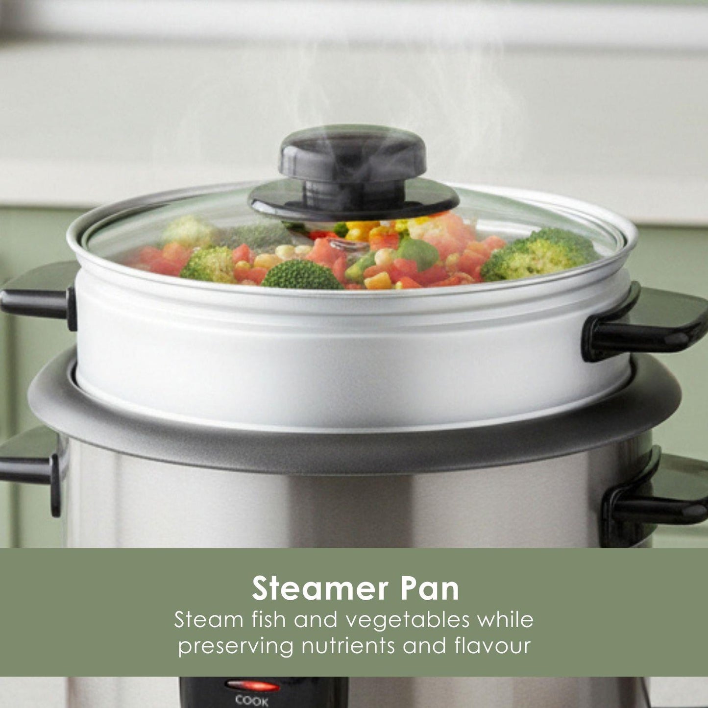 MELISSA Rice Cooker | 1.5 l | 500 W | Non stick coating | Removable bowl | Steamer Basket | Keep-warm function | Auto shut-off