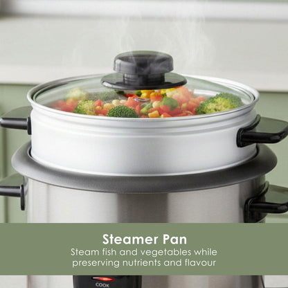 MELISSA Rice Cooker | 1.5 l | 500 W | Non stick coating | Removable bowl | Steamer Basket | Keep-warm function | Auto shut-off