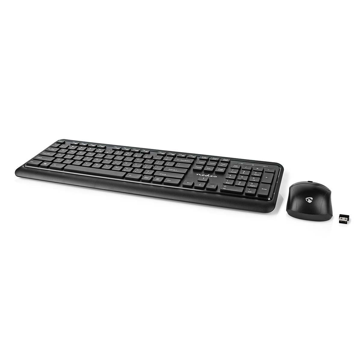Nedis Mouse and Keyboard Set | Wireless | Mouse and keyboard connection: USB | 800 / 1200 / 1600 dpi | Adjustable DPI | QWERTY | US Layout