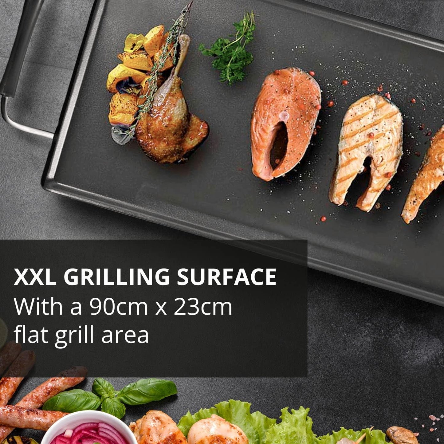 Nedis Teppanyaki Table Grill | Baking surface ( l x w ): 90 x 23 cm | 5 Heat Settings