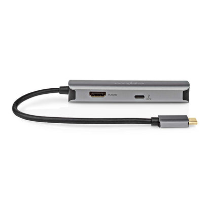 Nedis USB Multi-Port Adapter | USB 3.2 Gen 1 | USB-C™ Male | HDMI™ Output / RJ45 Female / USB-A Female / USB-C™ Female | 5 Gbps | 0.20 m | Round | Gold Plated | PVC | Anthracite | Box