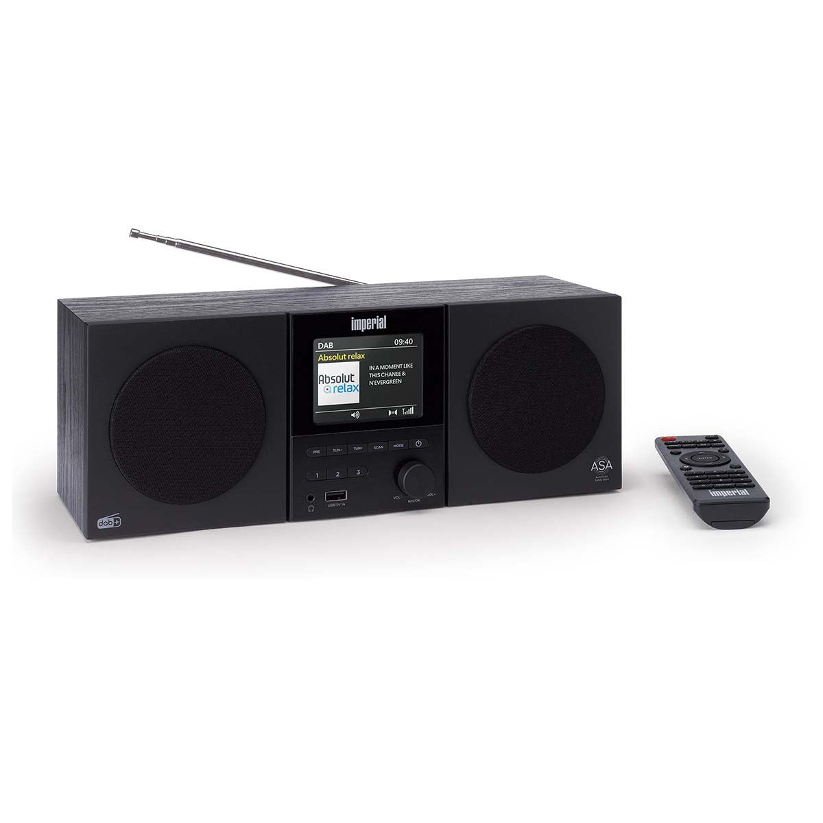 Imperial DABMAN-220BK | DAB+, FM Stereo Radio with Bluetooth Speaker & Remote Control