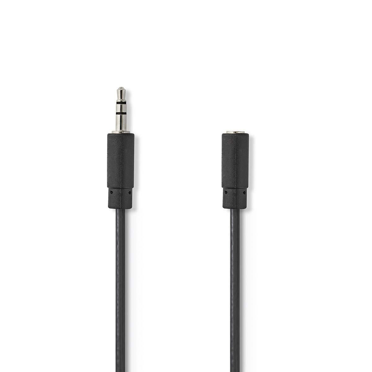 Nedis CAGB22050BK20 | Stereo Audio Cable | 3.5 mm Male | 3.5 mm Female | Nickel Plated | 2.00 m | Round | Black | Box