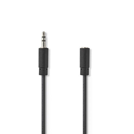 Nedis CAGB22050BK20 | Stereo Audio Cable | 3.5 mm Male | 3.5 mm Female | Nickel Plated | 2.00 m | Round | Black | Box