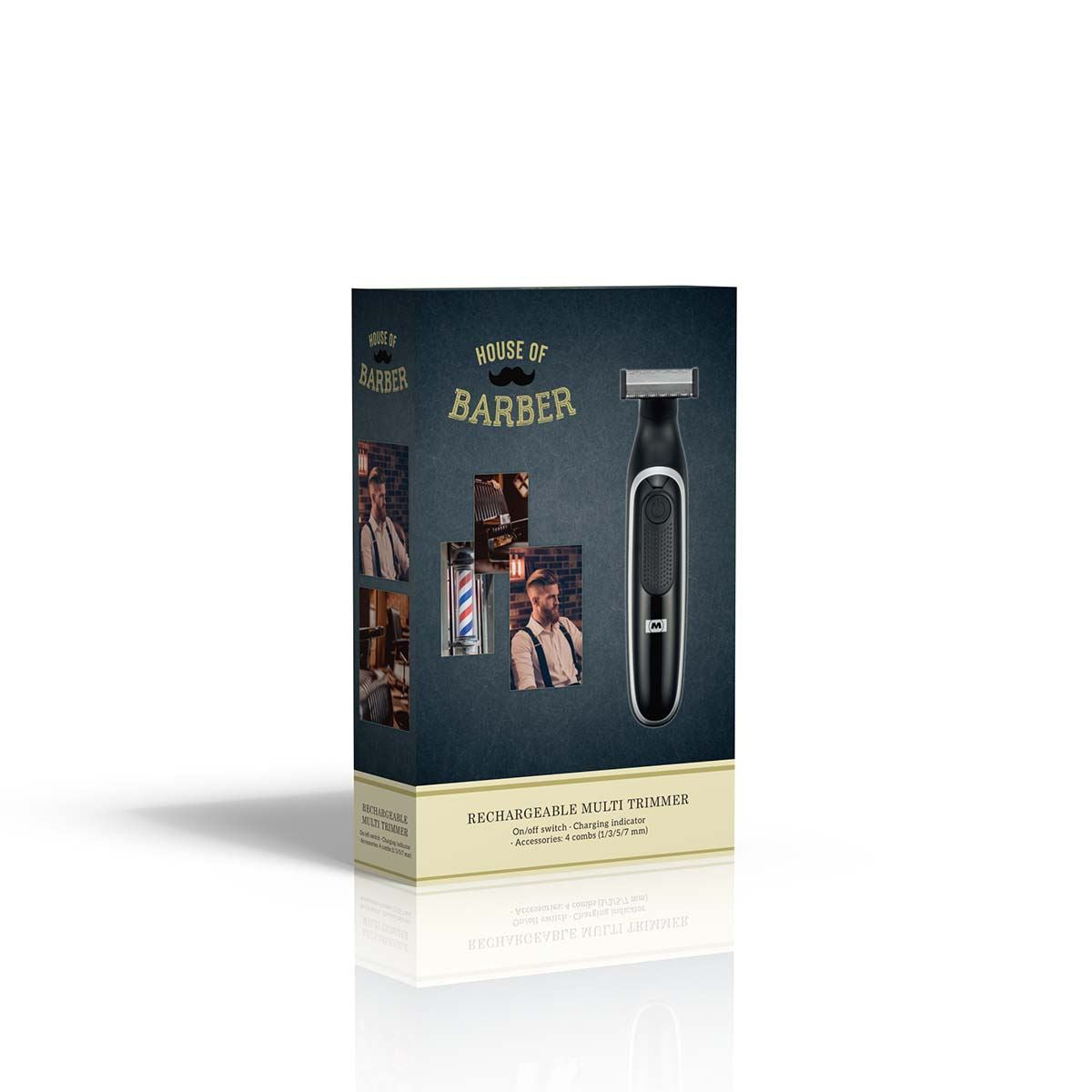 MELISSA Rechargeable Beard and Body Trimmer with Ultra-thin Razor | 4 Spacer Combs  | Black